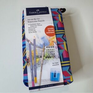 Faber-Castell Art on the Go Watercolor Pencils Set – 10 Goldfaber Aqua + Pouch